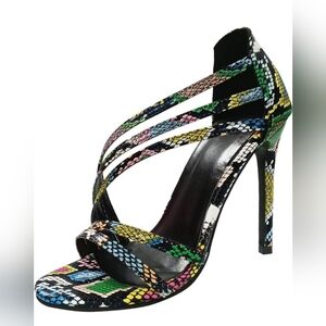 Multicolor Strappy High Heel Sandals